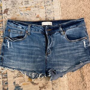 bp Distressed Dark Blue Denim Jean Shorts
